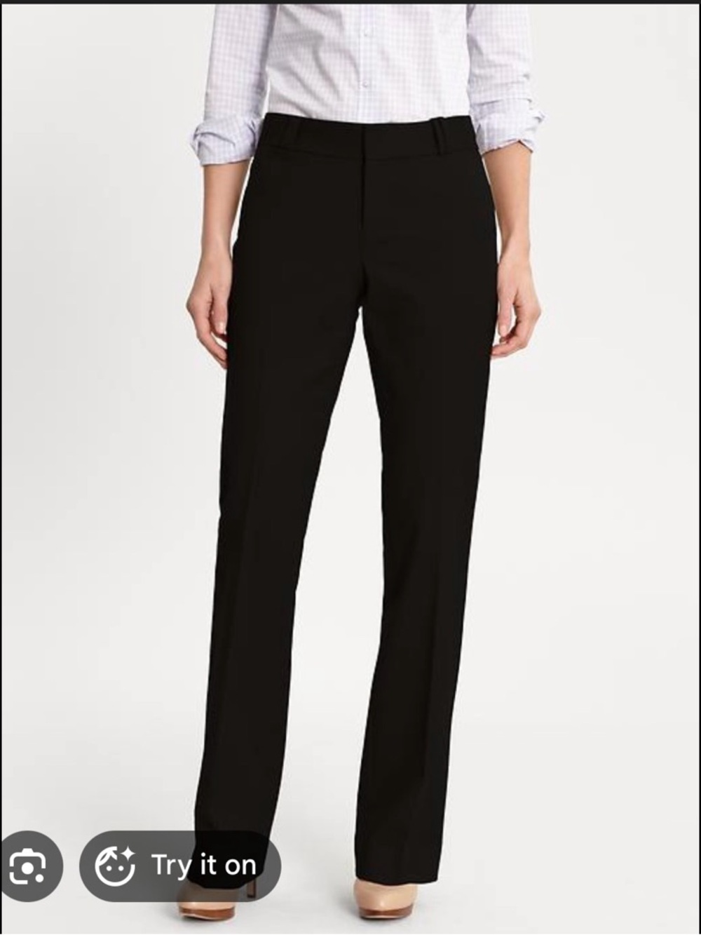 Banana Republic Jackson Fit Classic Black Women's Straight-Leg Dress Pants- 14